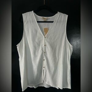 Michael Kors White Linen Vest